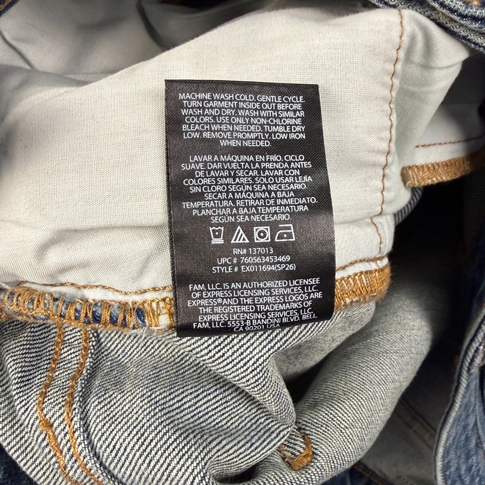 Express Womens Size 16 Wide Leg Cropped Jeans Medium Wash Braided Side Trim NWT - Picture 5 of 12